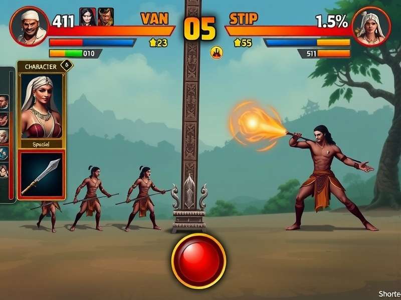 Warrior Duel Legend combat scene showing special moves